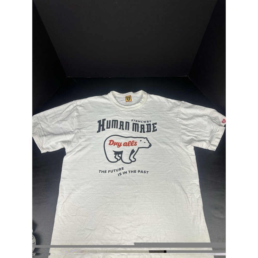 Human Made Graphic T-Shirt #7 Polar Bear Print In White Sz Large
